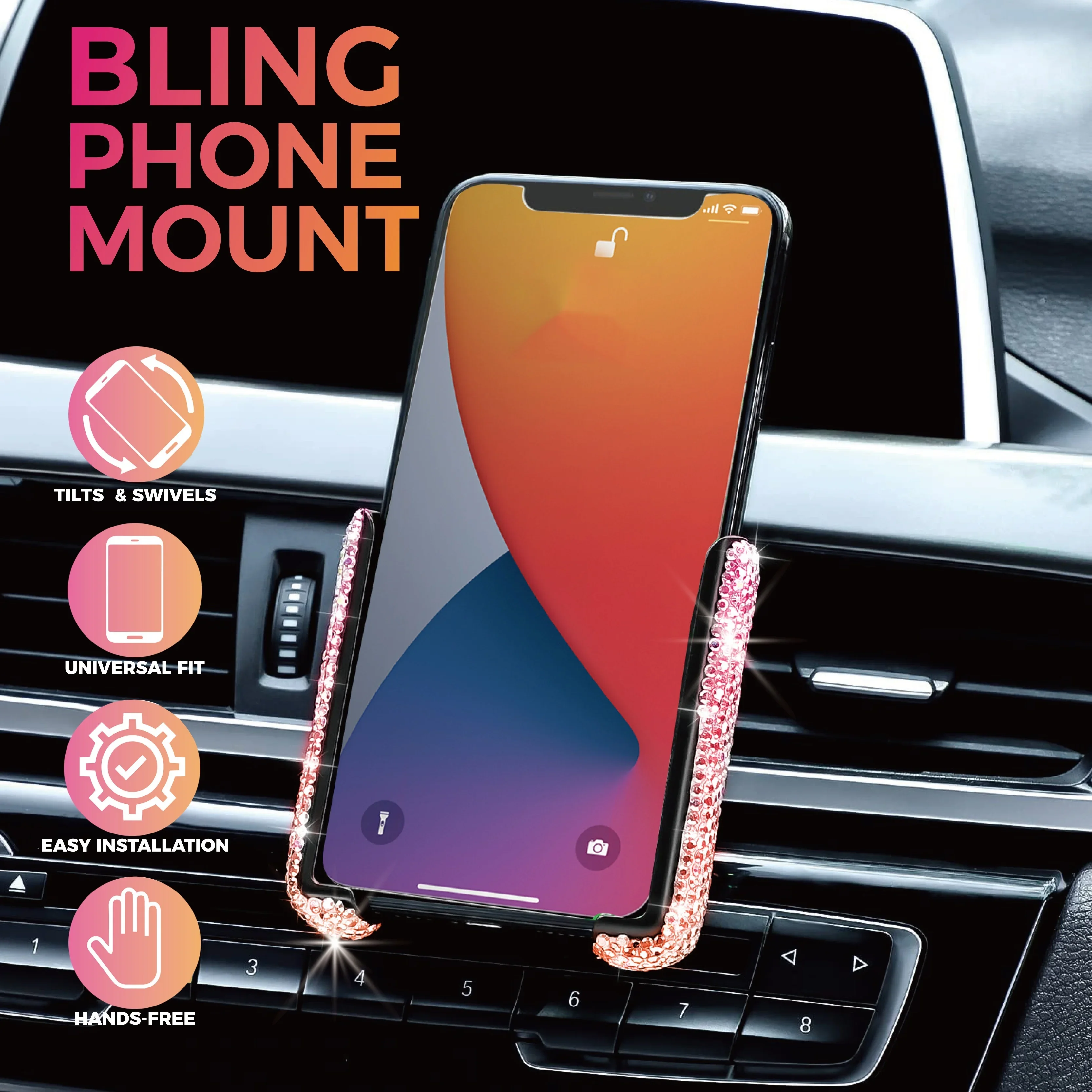 New Car Phone Holder Diamond C - Interior Design Texture review and price